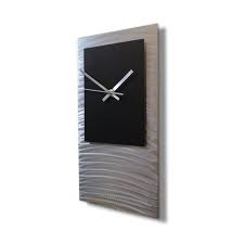 Black And Silver Wall Art Large Wall Clock Metal Wall Sculpture In Black Silver Metallic With Silent Clock Movement Modern Kitchen Clock Home Art Decor In 2020 Metal Wall Clock Wall Clock Modern Wall Clock