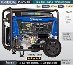 Wgen9500df is a powerful, yet attractive best dual fuel generator. 2019 Reviews Best Dual Fuel Portable Generator
