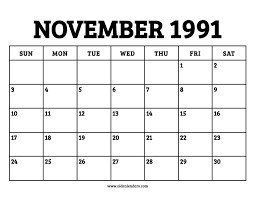 Dalam kalender jawa kita mengenal windu (atau 8 tahun) dalam bahasa indonesia kita sering mengatakan sewindu namun tak tahu maknanya. Calendar November 1991 Printable Old Calendars