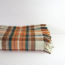 5 out of 5 stars. Vintage Wool Plaid Blanket Orange Green Fringed Blanket Etsy Camping Blanket Throw Blanket Blanket