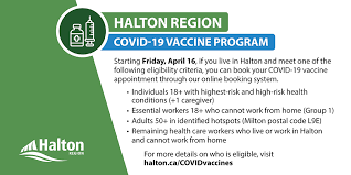 It's preferable for you to have the pfizer/biontech or moderna vaccines, which are not available at all. Halton Region On Twitter 1 2 Update Starting Friday April 16 If You Live In Haltonon And Meet One Of The Following Eligibility Criteria You Can Book Your Covid19 Vaccination Appointment Through Our