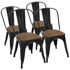 Valensia Slat Back Stacking Side Chair In Black Farmhouse Dining Chairs Metal Dining Chairs Dinning Chairs