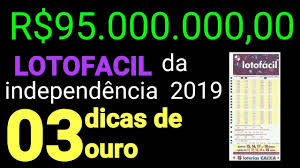 The amount was divided between 50 bets, from 17 states. Lotofacil Da Independencia 2019 3 Dicas De Ouro Youtube