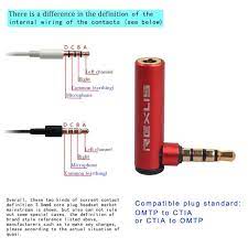 You have a tip (left channel), ring (right channel). Rexus Universal 90 Grad 3 5mm Omtp Zu Ctia Mannlichen Zu Weiblichen Kopfhorer Konverter Adapter L Typ Audio Kabel Stecker Fur Handys Plug Connectors Aliexpress