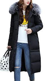 Lanomi Damen Daunenmantel Daunenjacke Kapuzenjacke Kapuzenmantel Fellkapuze Parka Winter Mantel Jacke Lang St Winterjacke Damen Wintermantel Damen Winterjacken