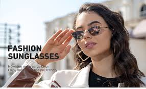 Amazon.com: Colrea Vintage Small Cat Eye Sunglasses Fashion Narrow Metal  Frame Rectangle Sun Glasses 100% UV Protection CL22009 (Red) : Clothing,  Shoes & Jewelry