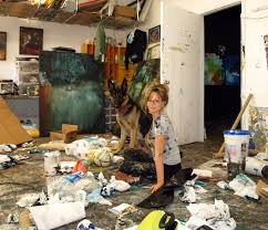 Artist Studio Pictures Shots Of Artists Michel Keck While Working In Her Art S Art Studio Space Artist Studio Artist Workspace