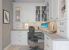 Newport White Pre Assembled Office Cabinets Home Office Design Home Office Cabinets