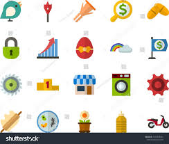 Color Flat Icon Set Easter Egg Stock Vector Royalty Free