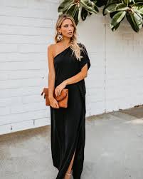 Blown Away One Shoulder Statement Maxi Dress Black Black Maxi Dress Maxi Dress Dresses