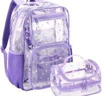 Amazon.com | BORMELUN Transparent Backpacks with Lunch Box ...