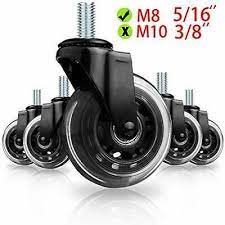 Product title office chair casters wheels replacement set of 5 rol. Office Chair Swivel Casters Screw Dual Roller Black Furniture Wheels With Brake Casters Wheels Wasserwacht Hahnbach Casters