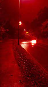Aesthetic Red Light Night Sokak Street Tree Yolculuk Red Aesthetic Street Light Background