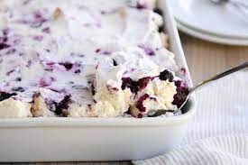 This homemade cake is super soft, light, airy, and turns out perfect every single time! Blueberry Angel Food Cake Dessert Mel S Kitchen Cafe