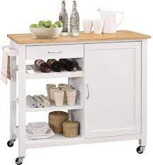 Find the best furniture stores in ottawa! Ottawa Collection 98315 42 Inch Kitchen Cart With 1 Door 1 Drawer 3 Shelves Wood Top Slatted Wine Rack Shelf Caster Wheels Towel Bar And Wood Frame Construction In Natural And White Finish Appliances Connection