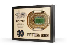 Notre Dame Fighting Irish Notre Dame Stadium 3d Wood Stadium Replica 3d Wood Maps Bella Maps