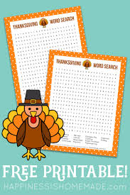 Kids word search puzzles for anytime. Thanksgiving Word Search Printable Happiness Is Homemade