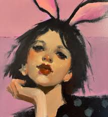 We barely get Junes work to the wall because it sells so fast, so this is a  rare chance to see three of her sassy ladies together in their finest..2  20x16s and