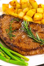 Delicious Sirloin Steak Served With Green Asparagus And Potatoes Top Sirloin Steak Recipe Sirloin Steak Recipes Healthy Steak Recipes