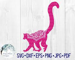 This is a personal use file, not intended for commercial intent. Lemur Mandala Svg Dxf Png Jpg Eps Png Animal Animals Digital Download File Ring Tailed Lemurs Mandalas Cricut Silhouette Decal Mandala Lemur Creative Skills