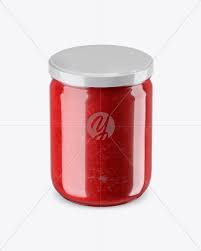 Download Download Clear Jar With Red Jam Mockup High Angle Shot Psd Best Free Downloads Water Bottle Mockups PSD Mockup Templates