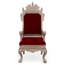 Indian Silver Throne Chair With Burgundy Red Upholstery Indian Early 20th Century More Details Online At Mayfai Rococo Style Silver Furniture Throne Chair