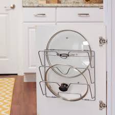 Design Trend Oversize Lid Holder With Nickel Door Mount 1224 1 The Home Depot Pan Lid Holders Pot And Pan Lids Household Essentials