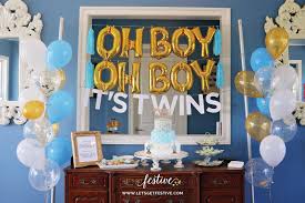 Oh Boy Oh Boy It S Twins Twins Baby Shower Decor Let S Get Festive Llc W Twin Boys Baby Shower Twin Boy Baby Shower Decorations Twin Baby Shower Decorations