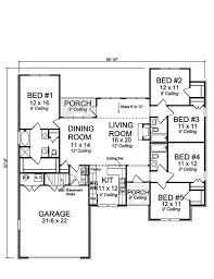 178 1350 Floor Plan Main Level Southern House Plan 5 Bedroom House Plans House Plans