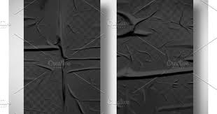 Black Bad Glued Paper With Wrinkles