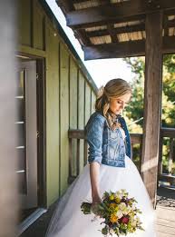 White bridesmaid dresses with jean jackets. 22 What About Wearing A Jean Jacket Ideas Denim Wedding Wedding Dresses Country Wedding