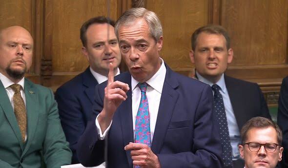 Nigel Farage lashes out at 'two-tier policing' in furious PMQs clash with Keir  Starmer | Politics | News | Express.co.uk