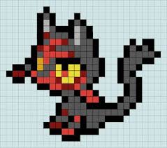 Litten Pattern By Prydri Deviantart Com On Deviantart Pixel Art Grid Pixel Art Pokemon Pokemon Bead
