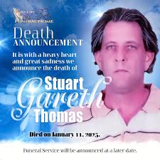 Death Announcement for the Late Stuart Thomas🕊️