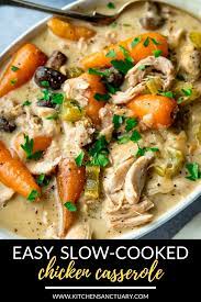 Easy Slow Cooked Chicken Casserole Slow Cooker Chicken Casserole Chicken Slow Cooker Recipes Slow Cooked Chicken