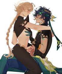 Rule 34 Dev - 2boys aether_(genshin_impact) biting_clothes blush frottage  frotting gay genshin_impact groping_breasts kinich_(genshin_impact)  long_hair malemale male_only masturbating_other masturbation  mutual_masturbation precum precum_drip ...
