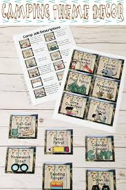 Classroom Jobs Editable Camping Theme Classroom Jobs Job Cards Elementary Activities