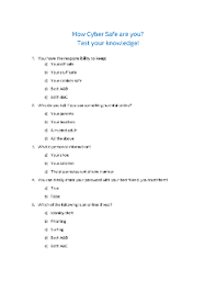 These trivia questions focus on cellular phones, operating systems, the history of the computer, and social media. Test Your Cyber Safety Knowledge Quiz For Ages 8 13