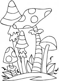 Cartoon cute doodles hand drawn. Mushroom Coloring Pages Coloring Rocks