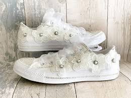 Hochzeit Hochzeit Sneakers Converse Benutzerdefinierte Converse Braut Converse Brautschuhe Hoch Converse Wedding Shoes Wedding Sneakers Wedding Shoes