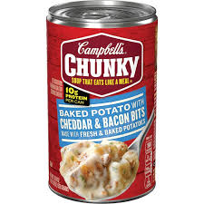 I used colby jack and medium cheddar cheese, 2 cans of campbell's cheddar cheese soup in place of velvetta and an extra cup of regular milk. Campbell S Chunky Soup Baked Potato With Cheddar Bacon Bits Soup 18 8 Ounce Can Reviews 2021
