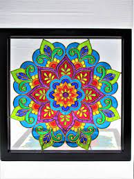 Mandala Art Glass Painting Bohemian Decor Stained Glass Glass Etsy Mandala Art Painting Bohemian Art Stained