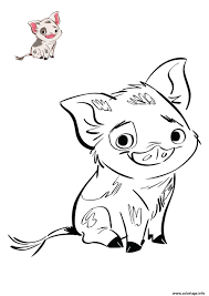 Coloriage Le Petit Cochon De Vaiana Disney Dessin Vaiana Moana A Imprimer