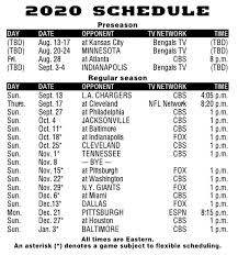 The dallas cowboys' 2020 campaign was tumultuous to say the least. Nfl Schedule Release 2020 Cincinnati Bengals