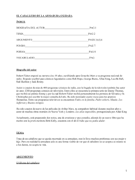 Has una breve viografia del autor de la armadura oxiada. El Caballero De La Armadura Oxidada Indice Biografia Del Autor Pag 1 Tema Pag 2