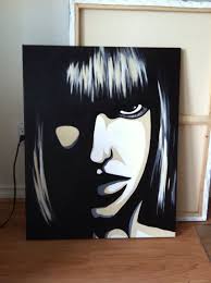 Abstract Wall Painting Ideas Black And White Acrylic Painting On Canvas Black And White Girl Black And White Painting Black Canvas Paintings Acrylic Painting Canvas