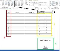 Daftar presensi atau daftar hadir rapat berisi. Cara Membuat Daftar Hadir Peserta Rapat Di Ms Word Resmi Neicy Tekno