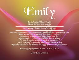 Name Means Emily Name Names With Meaning How To Be Outgoing