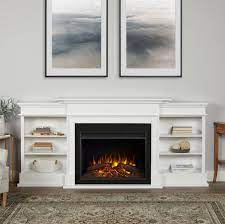 Electric fireplace tv stand in white with white faux stone (13) model# hd90305. 92 Emerson Real Flame White Electric Fireplace