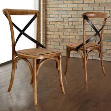 Amazon Com Joveco Vintage Style X Back Solid Wood Cane Seat Dining Chair Set Of 2 Dining Chairs Solid Wood Dining Chairs Dining Chair Set